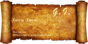 Gera Imre névjegykártya