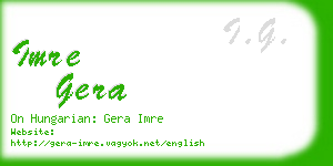 imre gera business card